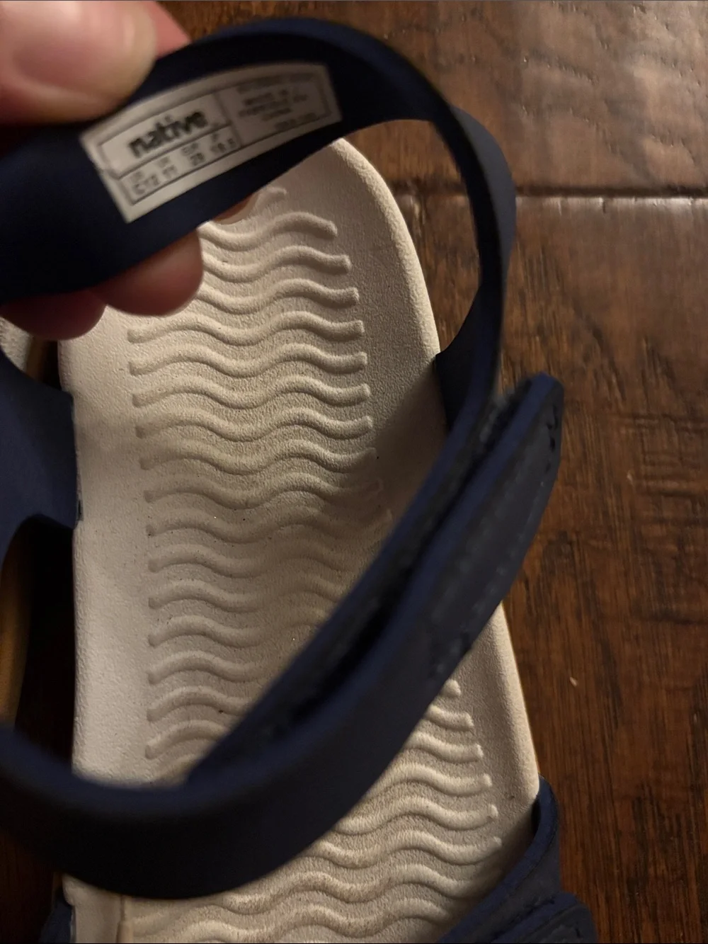 Native Kids c12 Navy and Cream Adjustable Strap Sandals